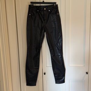 Veronica Beard Black Vegan Leather High RisePants